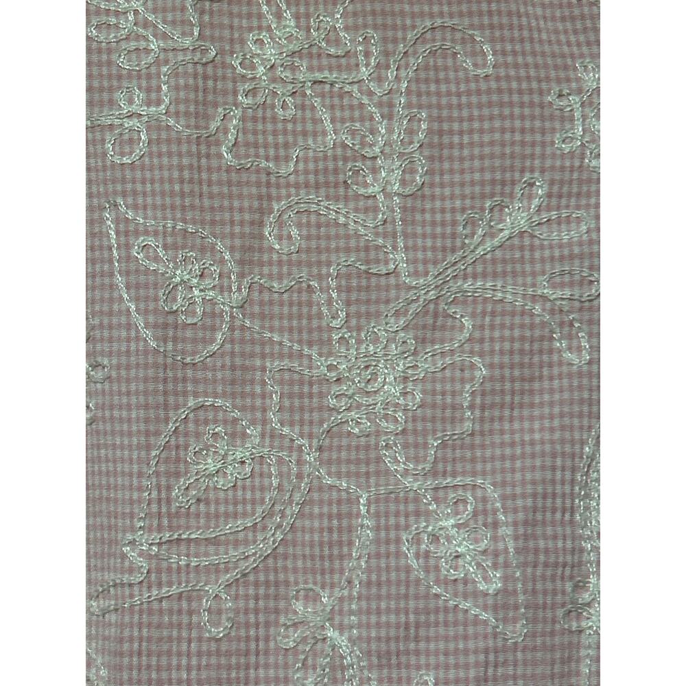 Vintage Midi Shirt Dress 10 Pink Gingham Embroidered Sleeveless Pockets Prairie - Picture 4 of 10